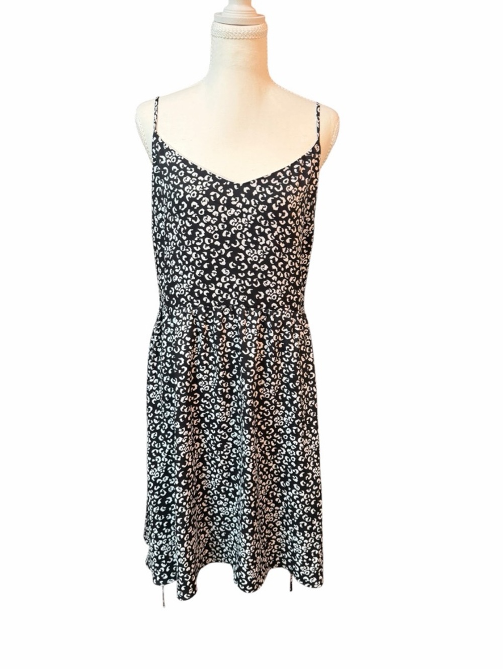 LOFT Leopard Print Tie Waist Slip Dress Size 14 NWT